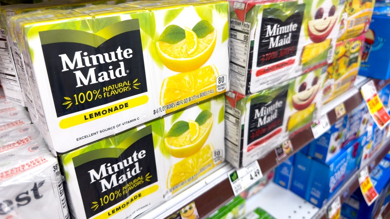 crates of minute maid drinks