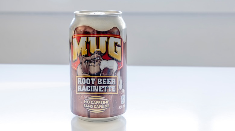 Can of mug root beer