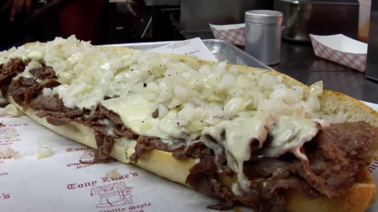 Man v. Food cheesesteak challenge