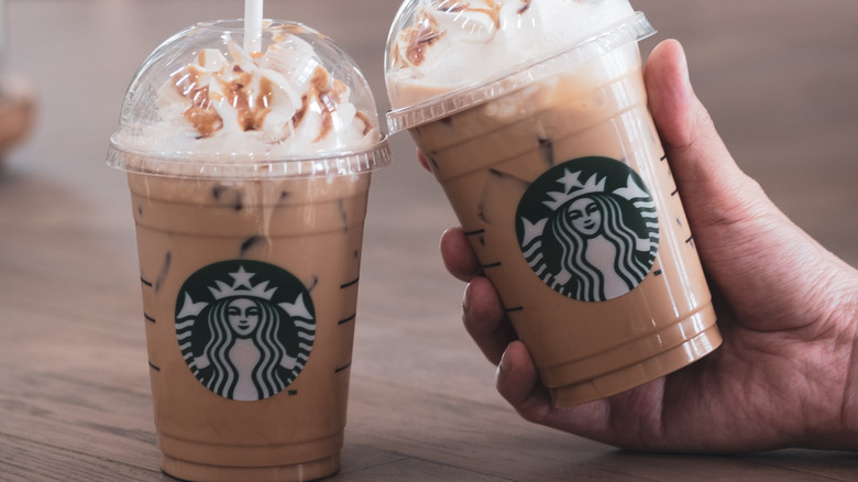 Two Starbucks drinks