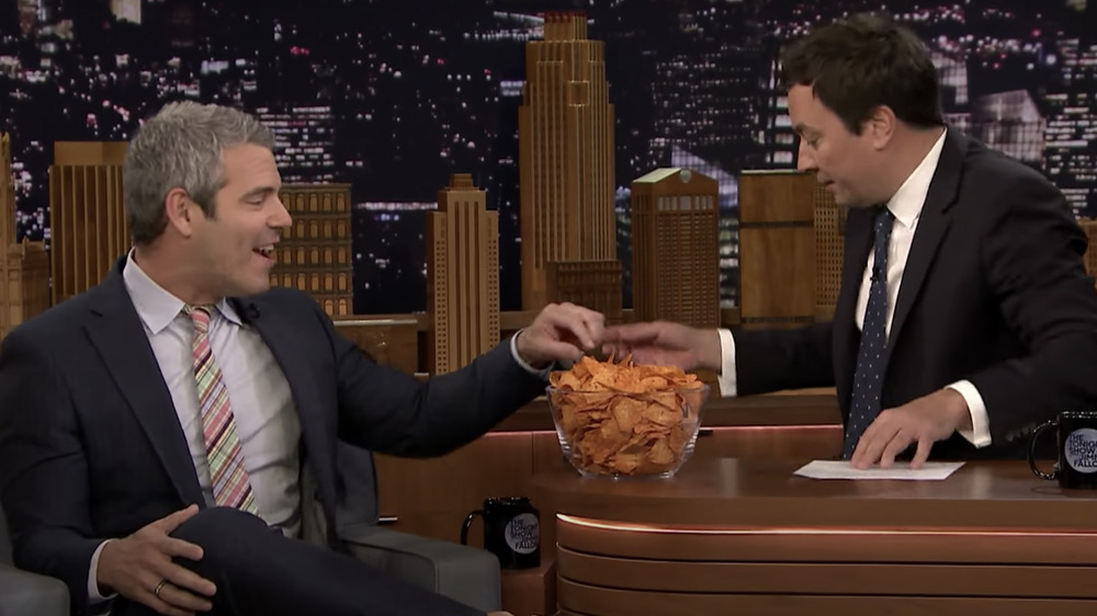 Jimmy Fallon gives Andy Cohen Doritos 