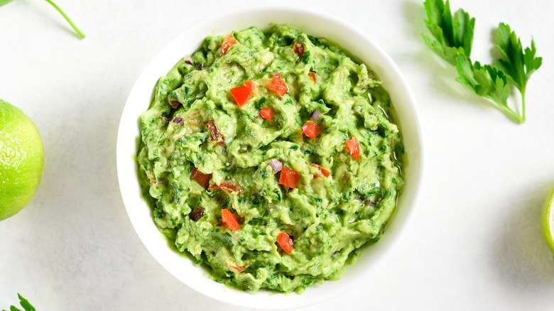 A bowl of guacamole