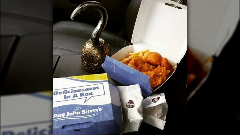 Long John Silver's food and pirate hook