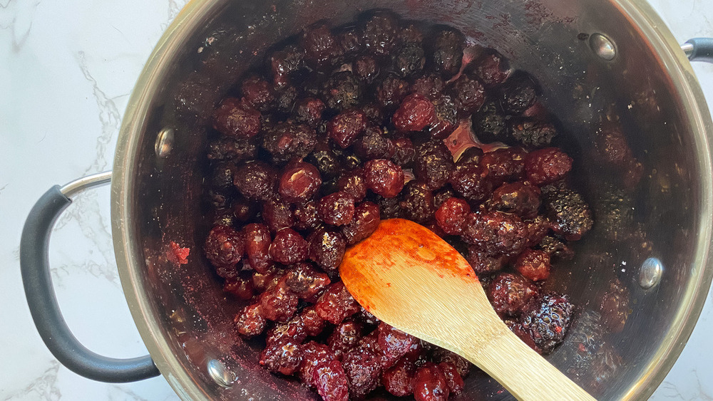 cornstarch added to berry mixture for blackberry cobbler