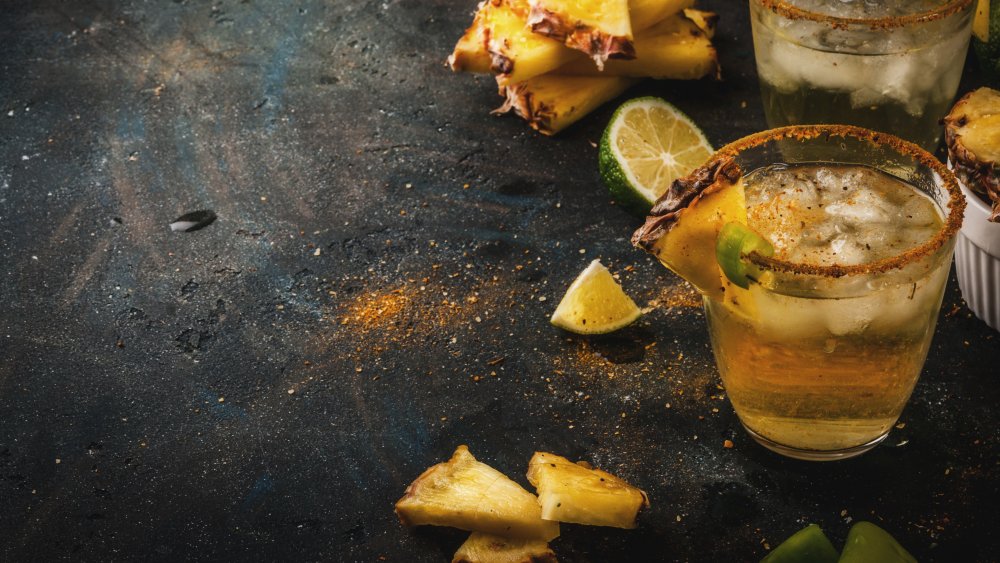 tepache, pineapple lime cocktail with chile salt