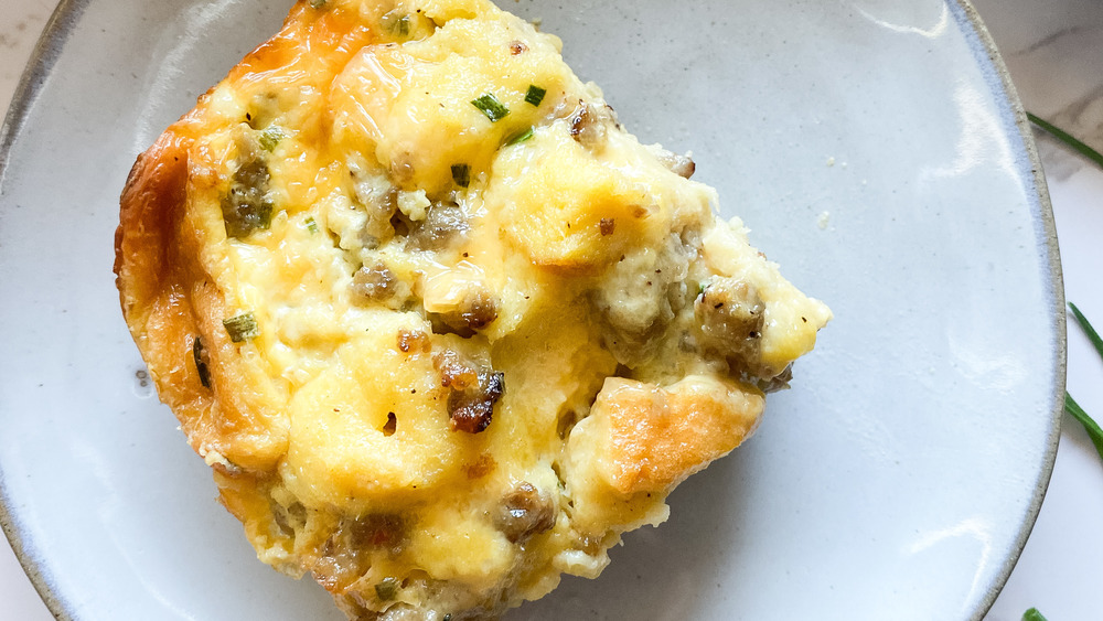 breakfast casserole recipe served