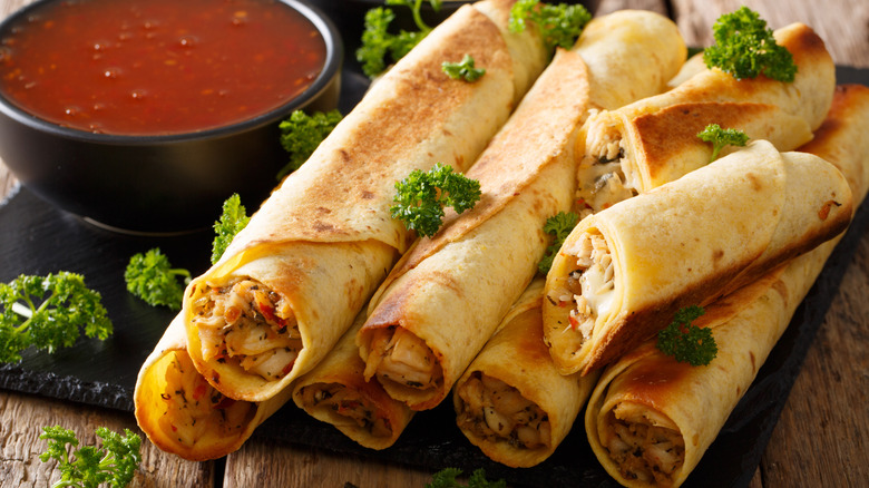 chicken taquitos with salsa