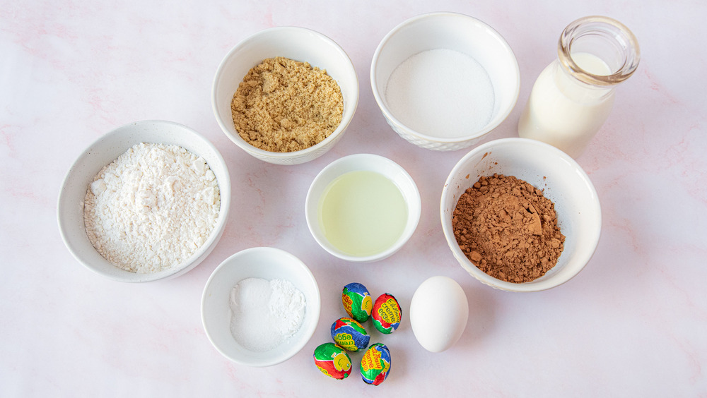 ingredients for Cadbury Creme Eggs cupcakes