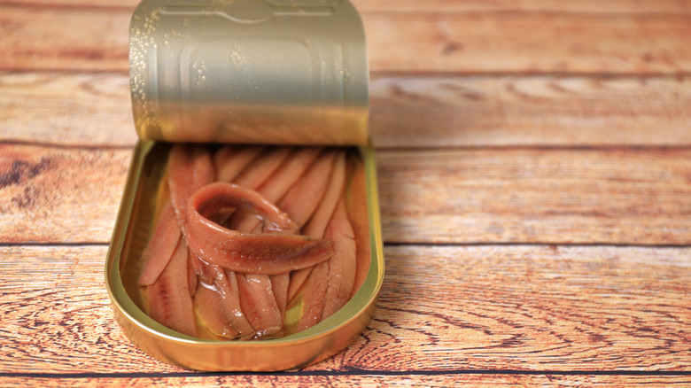 Anchovies in a tin