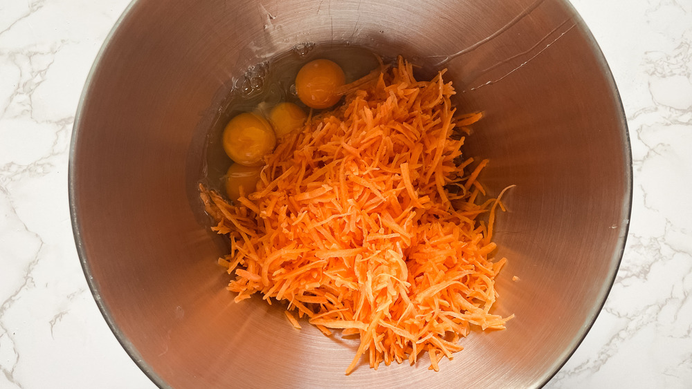 carrots, eggs, and oil