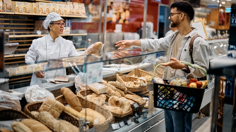 Bread at supermarket bakery 