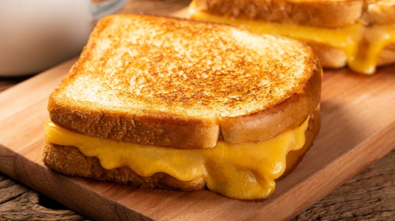 Golden brown grilled cheese