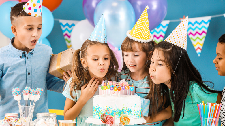 Children celebrate a birthday