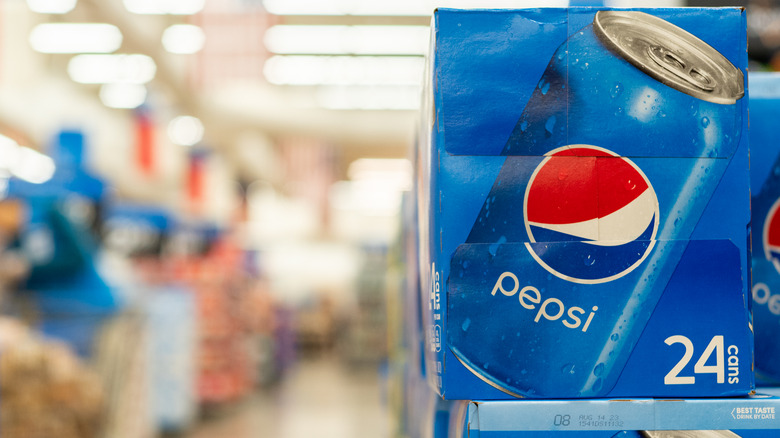 pepsi cases at grocery store 