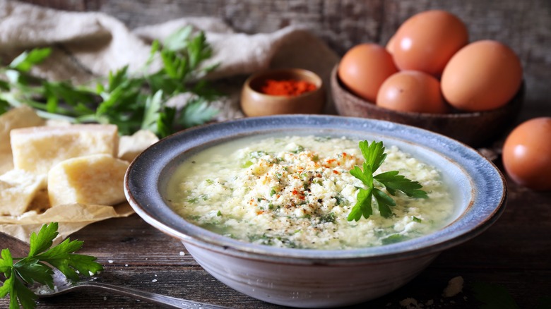 Italian stracciatella soup