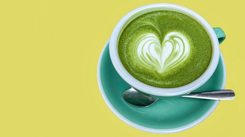 Cup of matcha latte