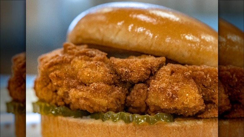 Close-up of Chick-fil-A cauliflower sandwich