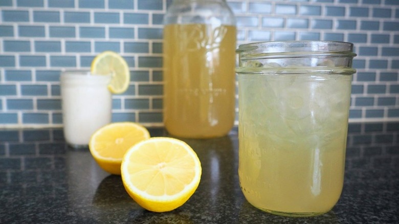 Copycat Chick-Fil-A lemonade with lemons, sugar, and water