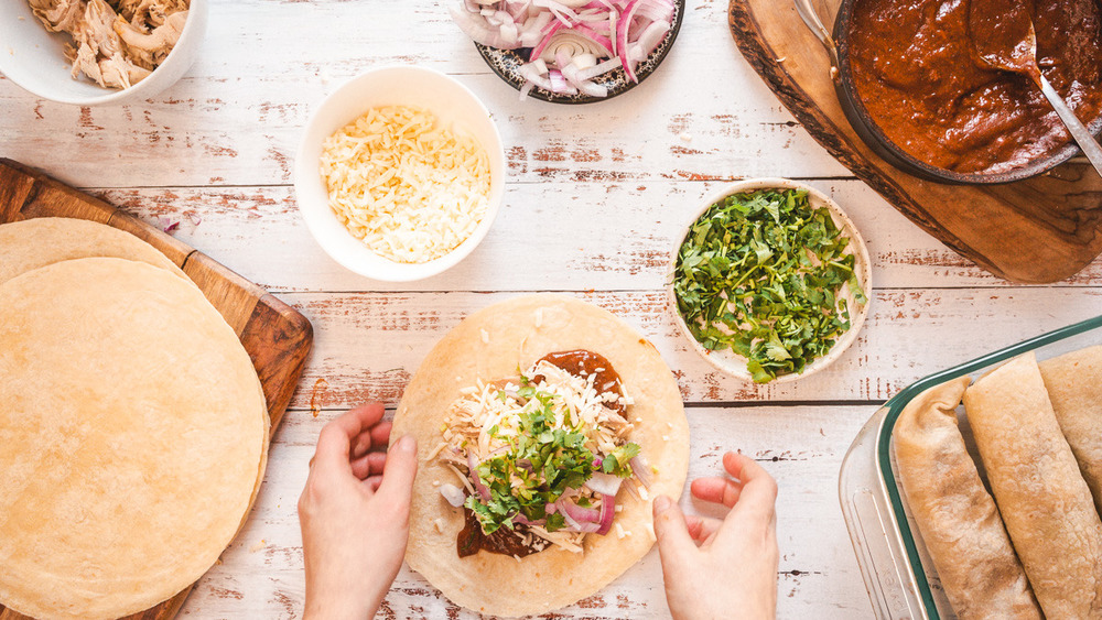 rolling chicken enchiladas recipe