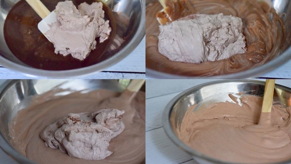 folding chocolate mousse