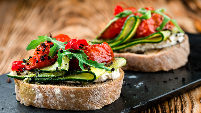 Tray of bruschetta