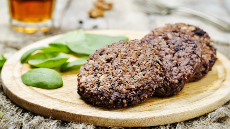 three black bean patties