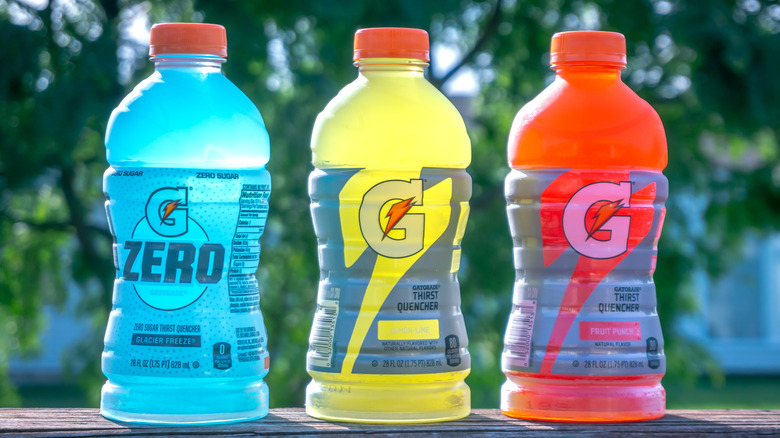 Different colors of gatorade