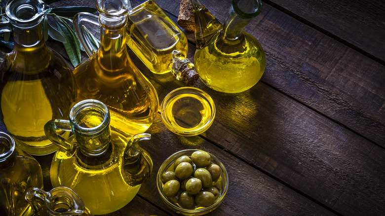 an array of olive oils