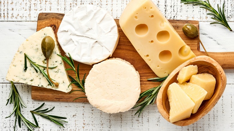 cheese on cutting board