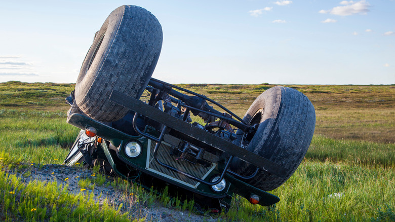 overturned Jeep