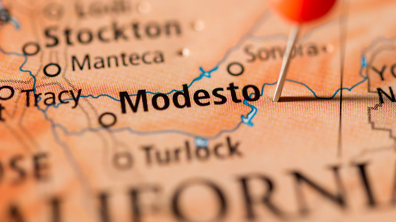 map of modesto, california