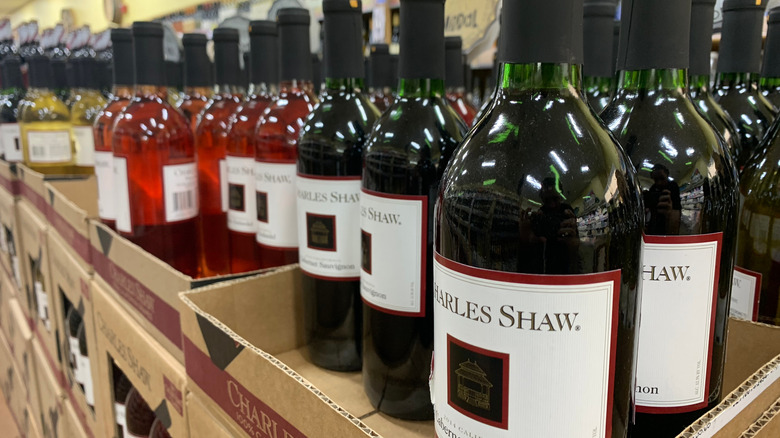 Charles Shaw wines on display