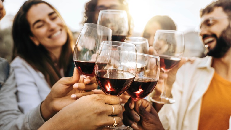 Group of people with wine