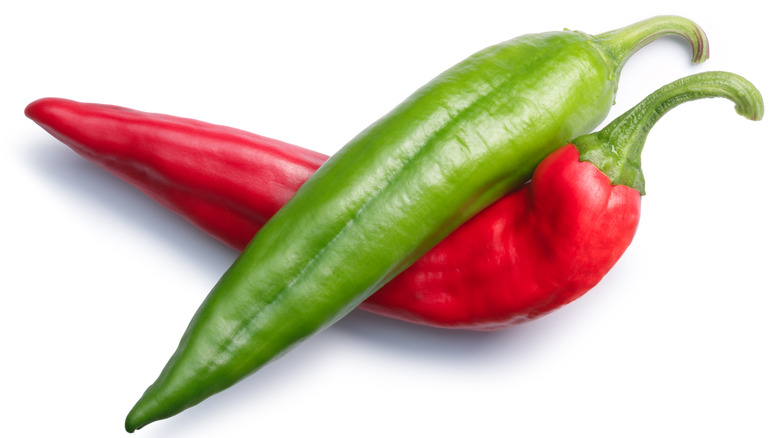 red and green chili peppers 