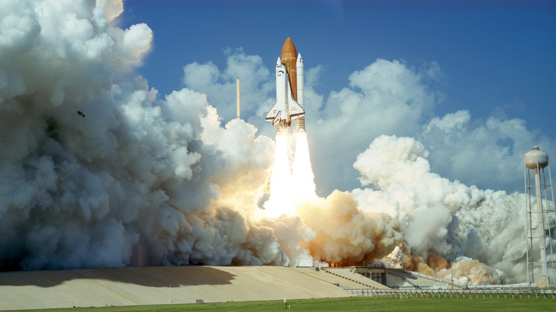 Launch of space shuttle Challenger