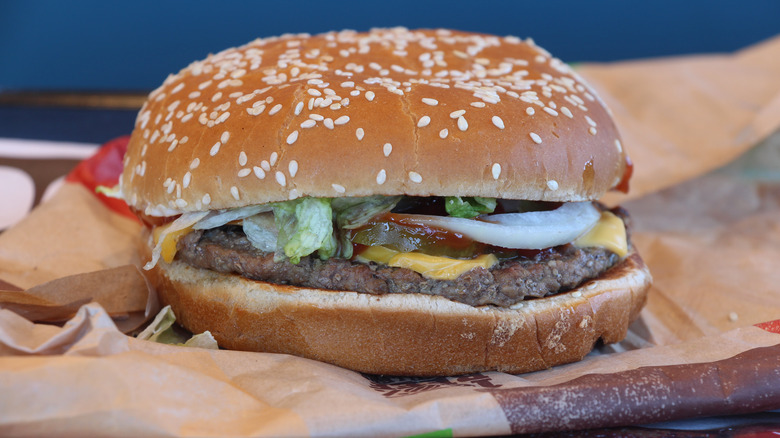 Burger King Whopper on a paper bag