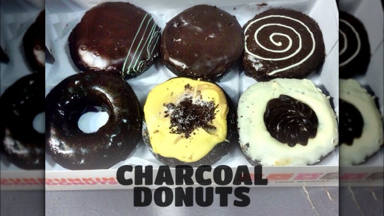 Assortment of Charcoal Donuts from Dunkin'