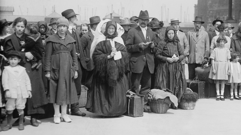 European immigrants arriving at Ellis Island