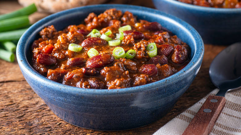 Bowl of beef chili