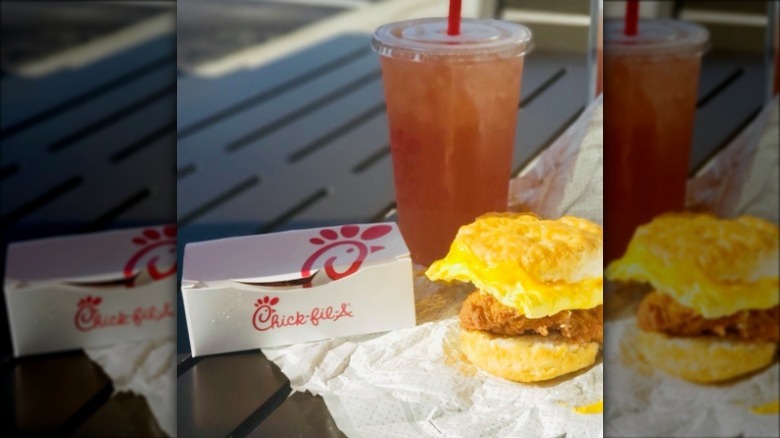 chicken, egg, and cheese biscuit from Chick-fil-A