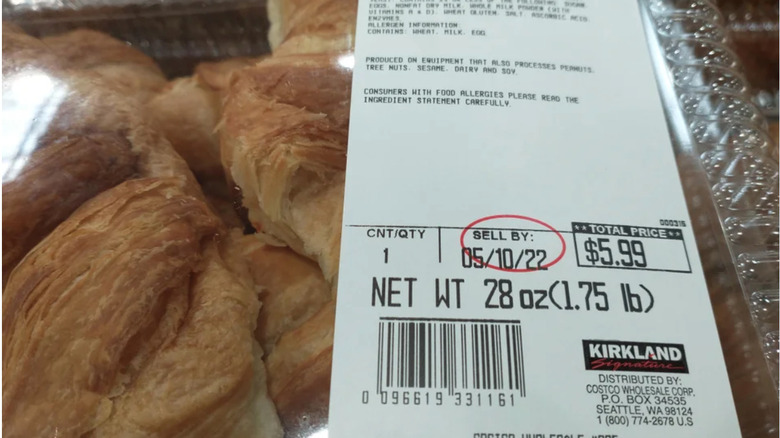 Close up, Costco croissant price tag