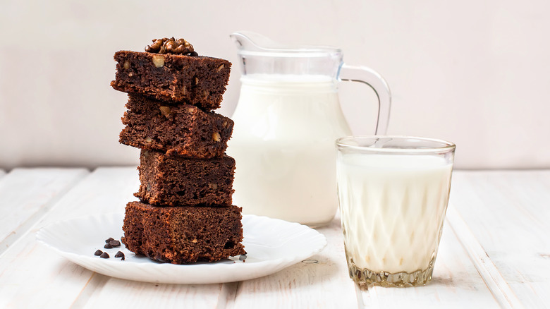 Brownies and milk