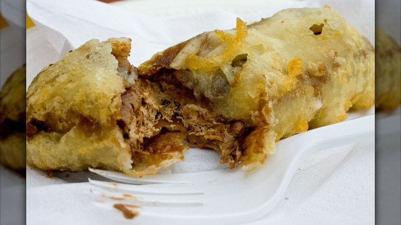 Deep-fried Mars bar and a fork