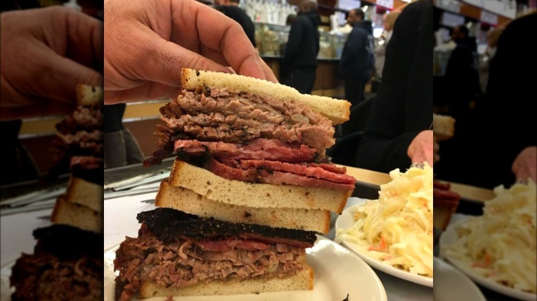 Katz's brisket and pastrami combo sandwich