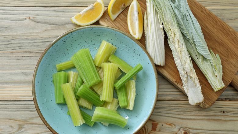 raw cardoon stalks