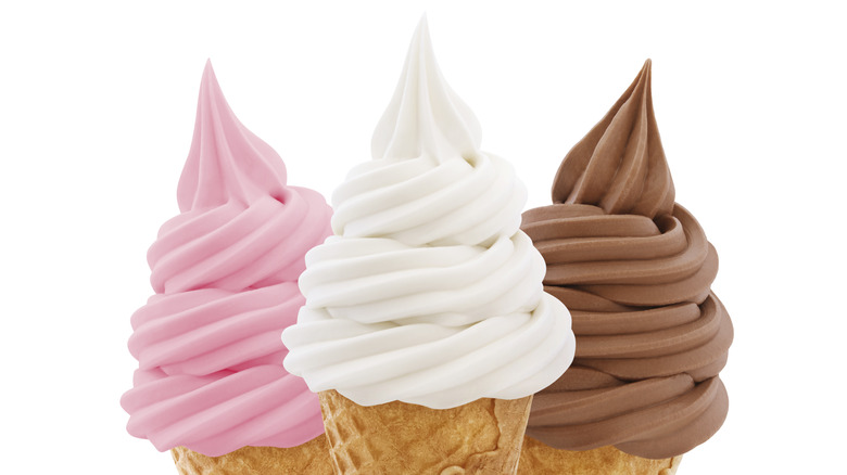 Three ice cream cones