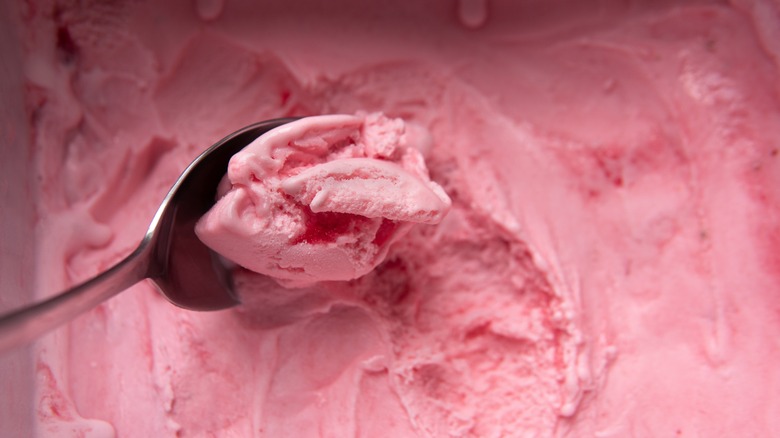 Pink soft-serve ice cream