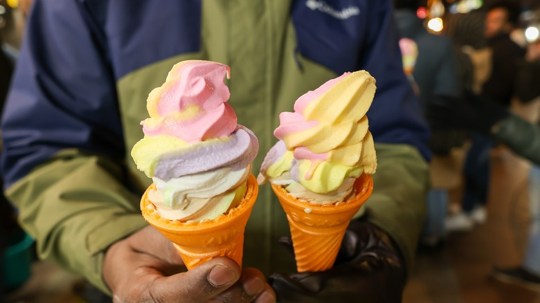 Two ice cream cones