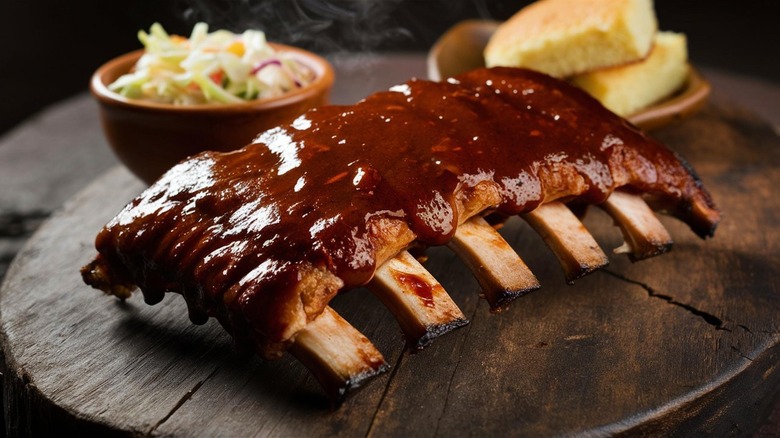 Rack portion of baby back ribs