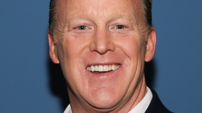 Close-up of Sean Spicer's face